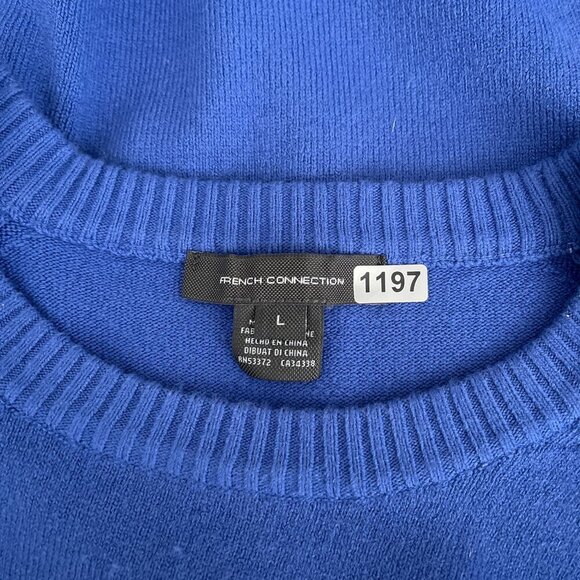 French Connection Sweater Babysoft Raglan Sleeve Pullover Crew Neck Blue Large - Picture 5 of 9